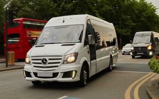 White Mercedes-Benz party van