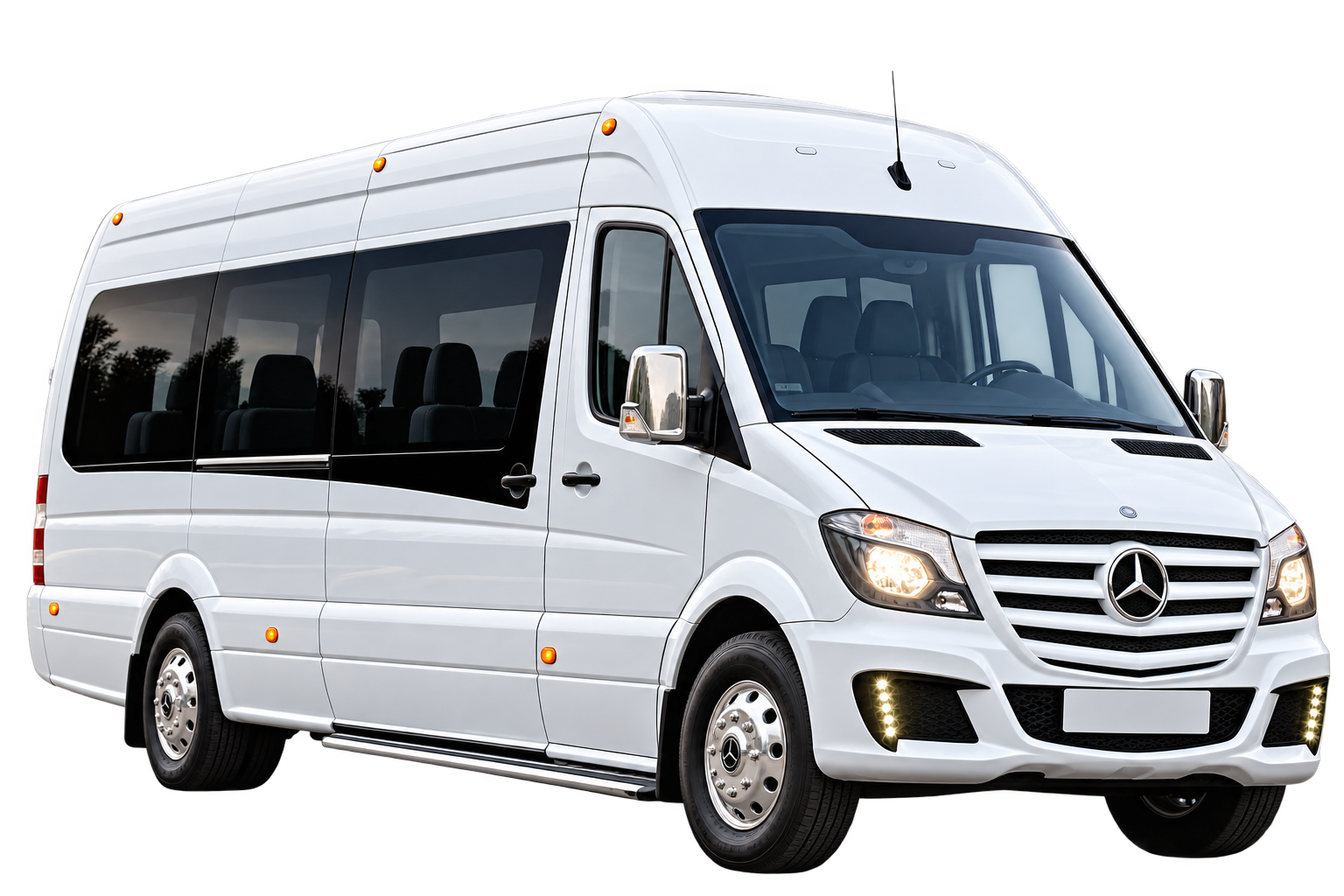 White Mercedes-Benz party van